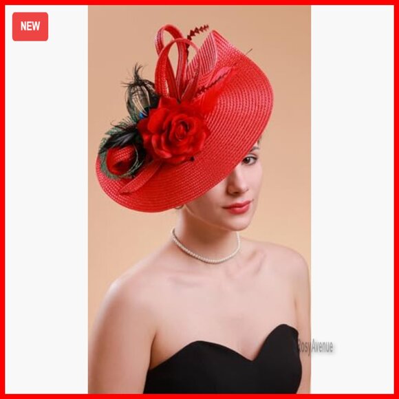 Handmade Derby Fascinator Hat with Peacock Feathers for Weddings & Parties main image 5